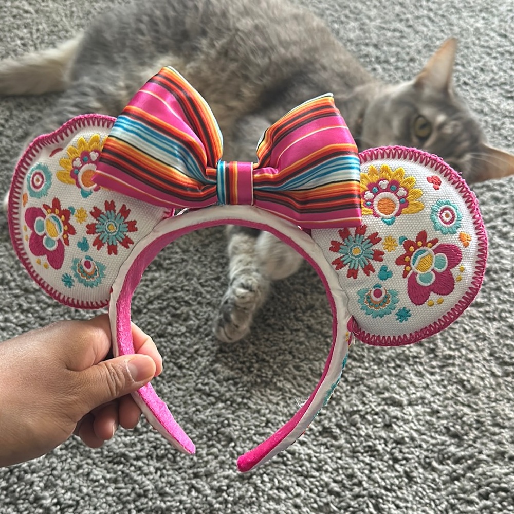 Colorful Floral Mouse Ears Headband